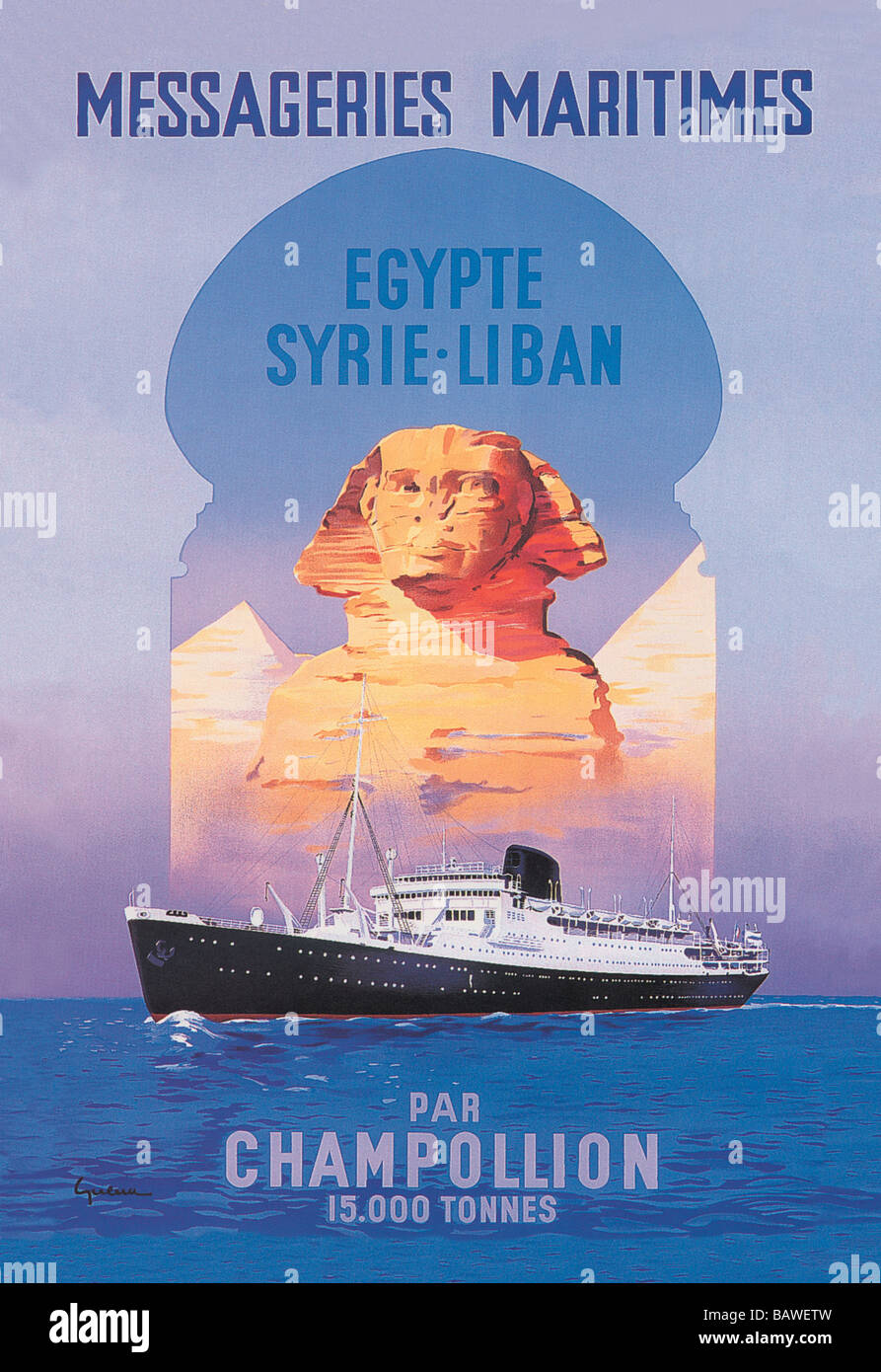 Messageries Maritimes Egypt-Syria-Liban Cruise Line Banque D'Images