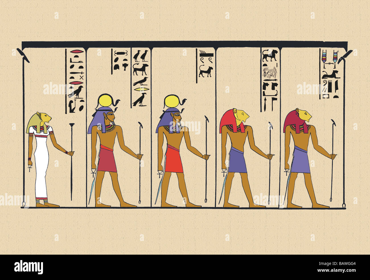 Animal-Headed Dieux Banque D'Images