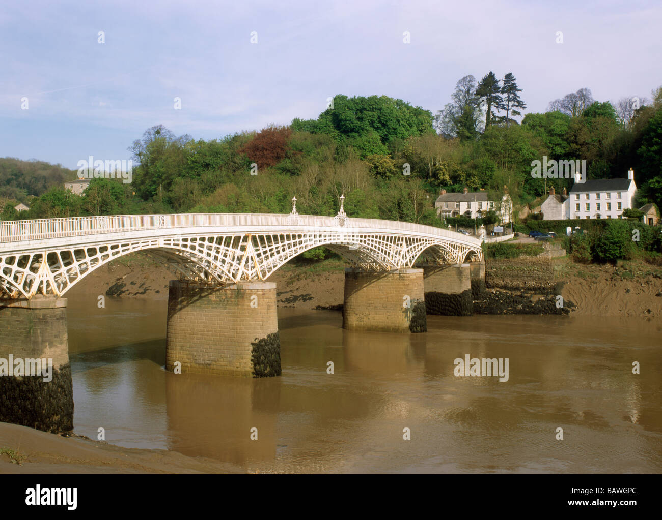 Pays de Galles Gwent Monmouthshire Chepstow vieux pont Wye Banque D'Images