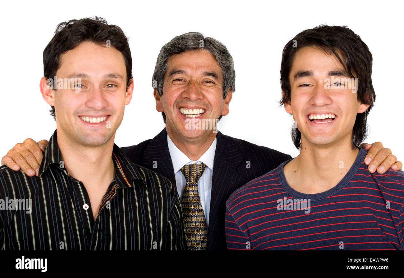 Père d'affaires avec ses fils Banque D'Images