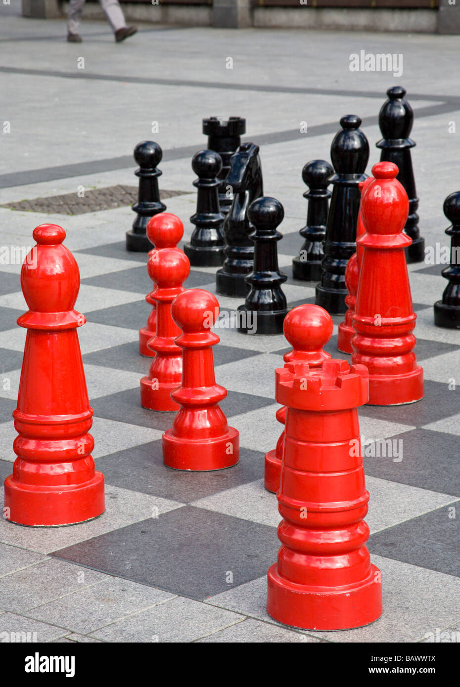 Jeu d''échecs géant Place de la cathédrale Christchurch Nouvelle Zélande Banque D'Images