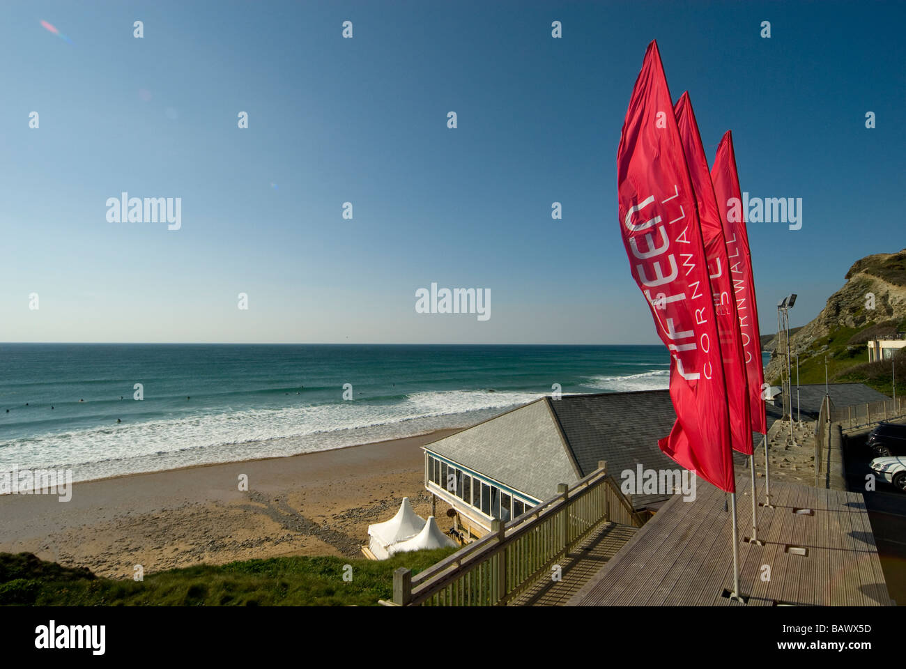 Jamie Olivers Restaurant sept à Watergate Bay Cornwall Banque D'Images