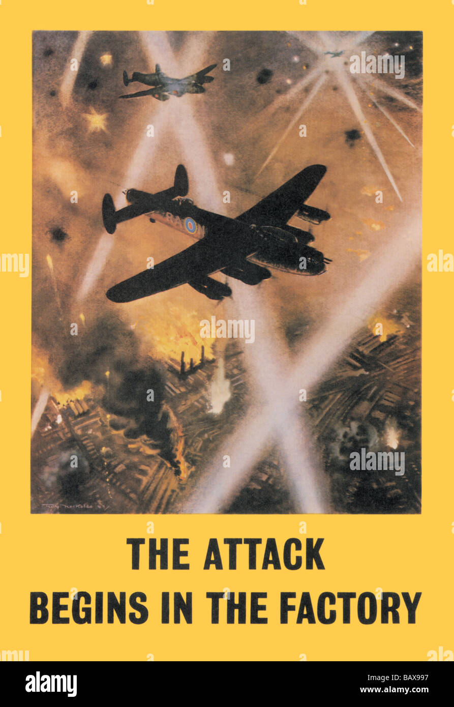 L'attaque commence dans l'usine Banque D'Images