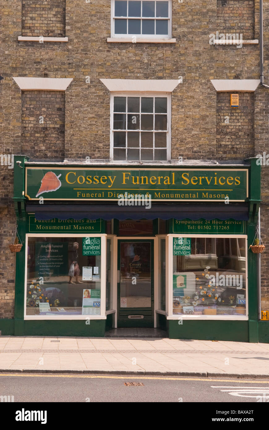 Cossey Services funéraires en Beccles,Suffolk,UK,administration et marbriers Banque D'Images