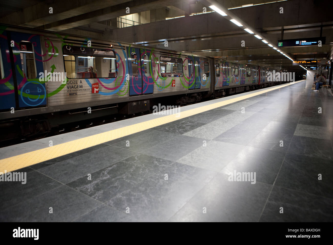 La station de métro de Lisbonne, Portugal. L'Europe Banque D'Images