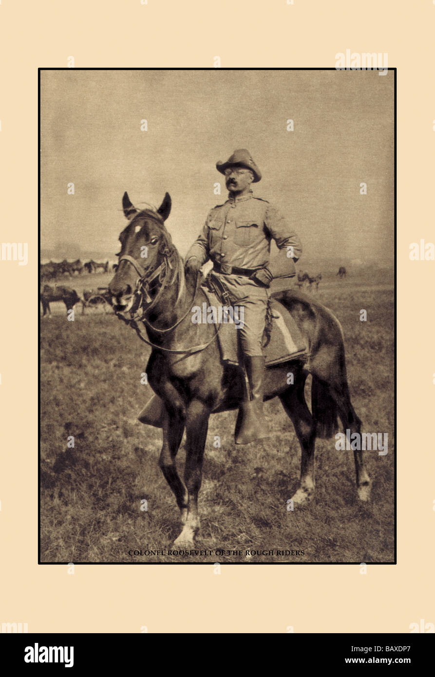 Le Colonel Roosevelt de les Rough Riders Banque D'Images