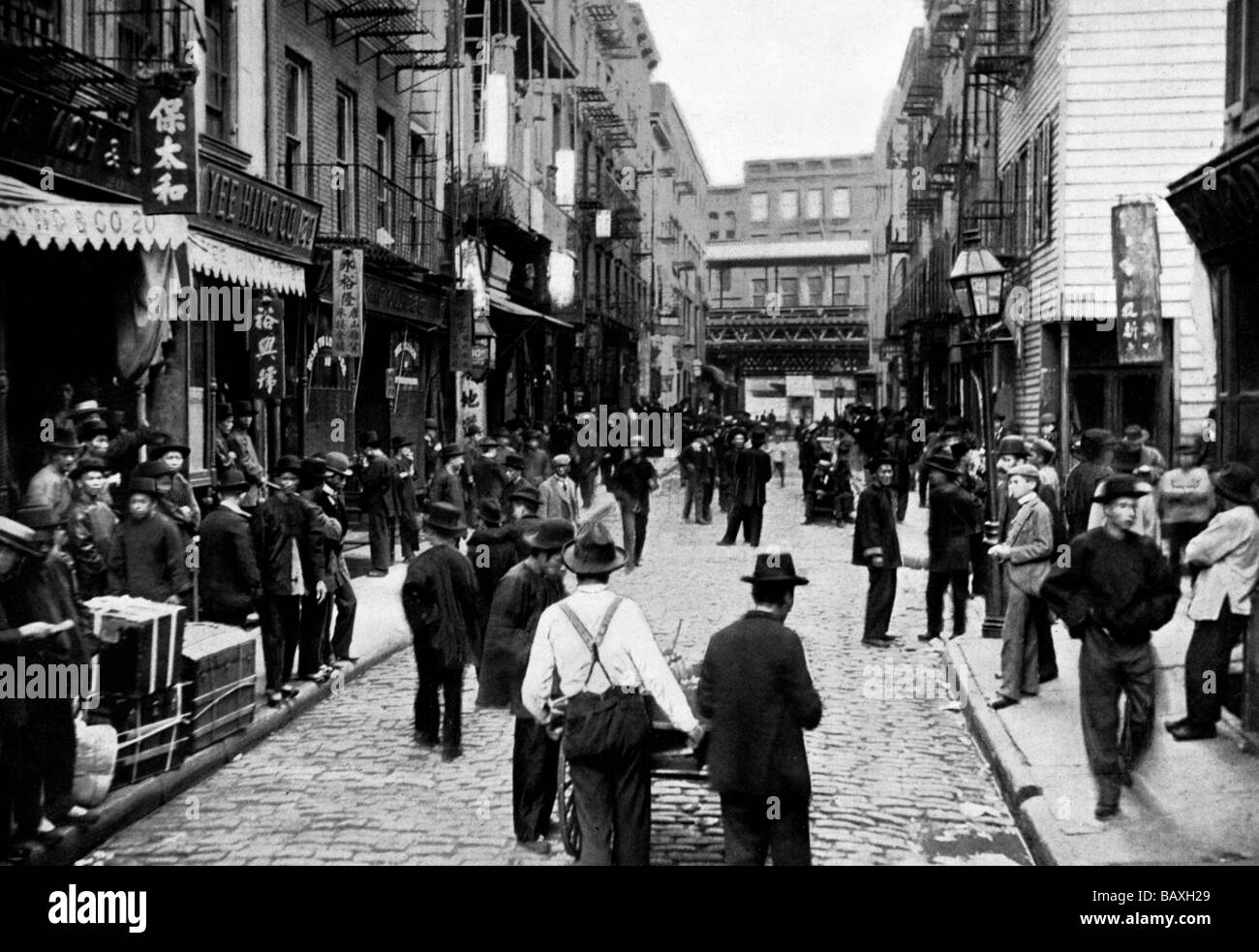 Chinatown un dimanche : Pell Street,New York Banque D'Images