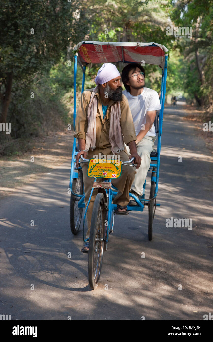 Guide touristique et dans le refuge d'oiseaux de Bharatpur Keoladeo en Inde Banque D'Images