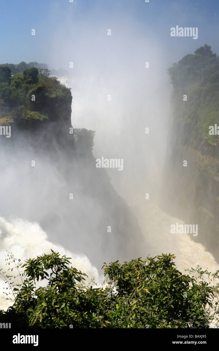 Victoria Falls de Devil's Cataract, Zimbabwe Banque D'Images