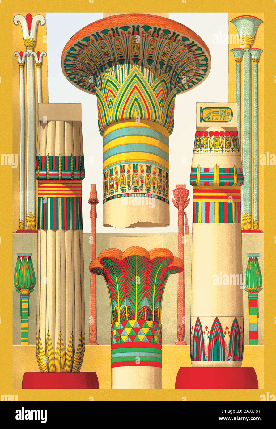 Les colonnes égyptiennes Banque D'Images
