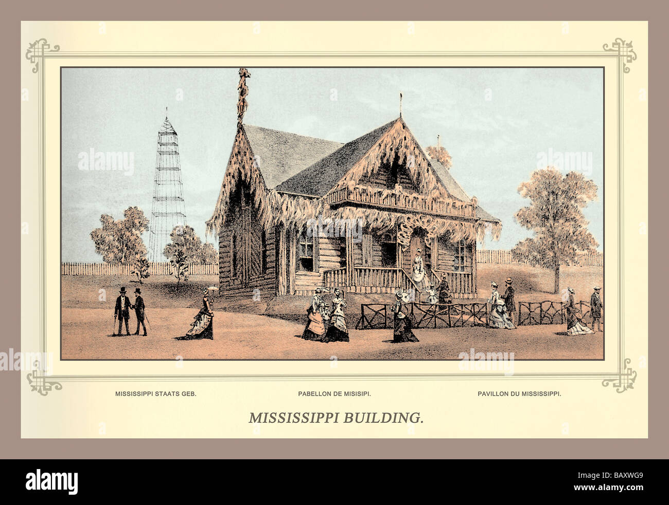 Exposition internationale,1876 - Construction du Mississippi Banque D'Images