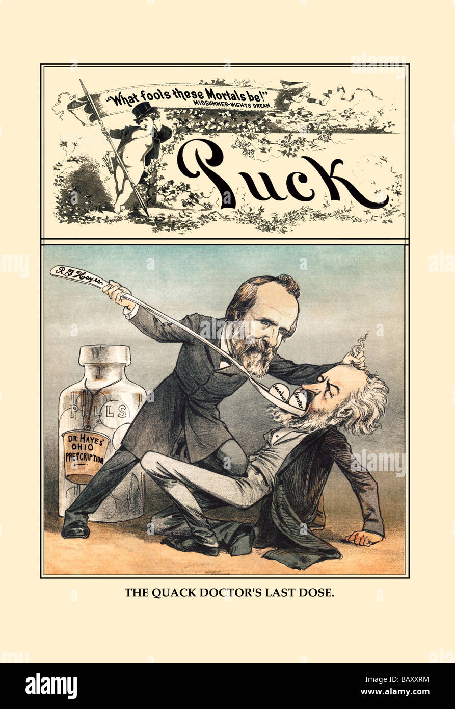 Puck Magazine : La dernière dose du médecin charlatan Banque D'Images