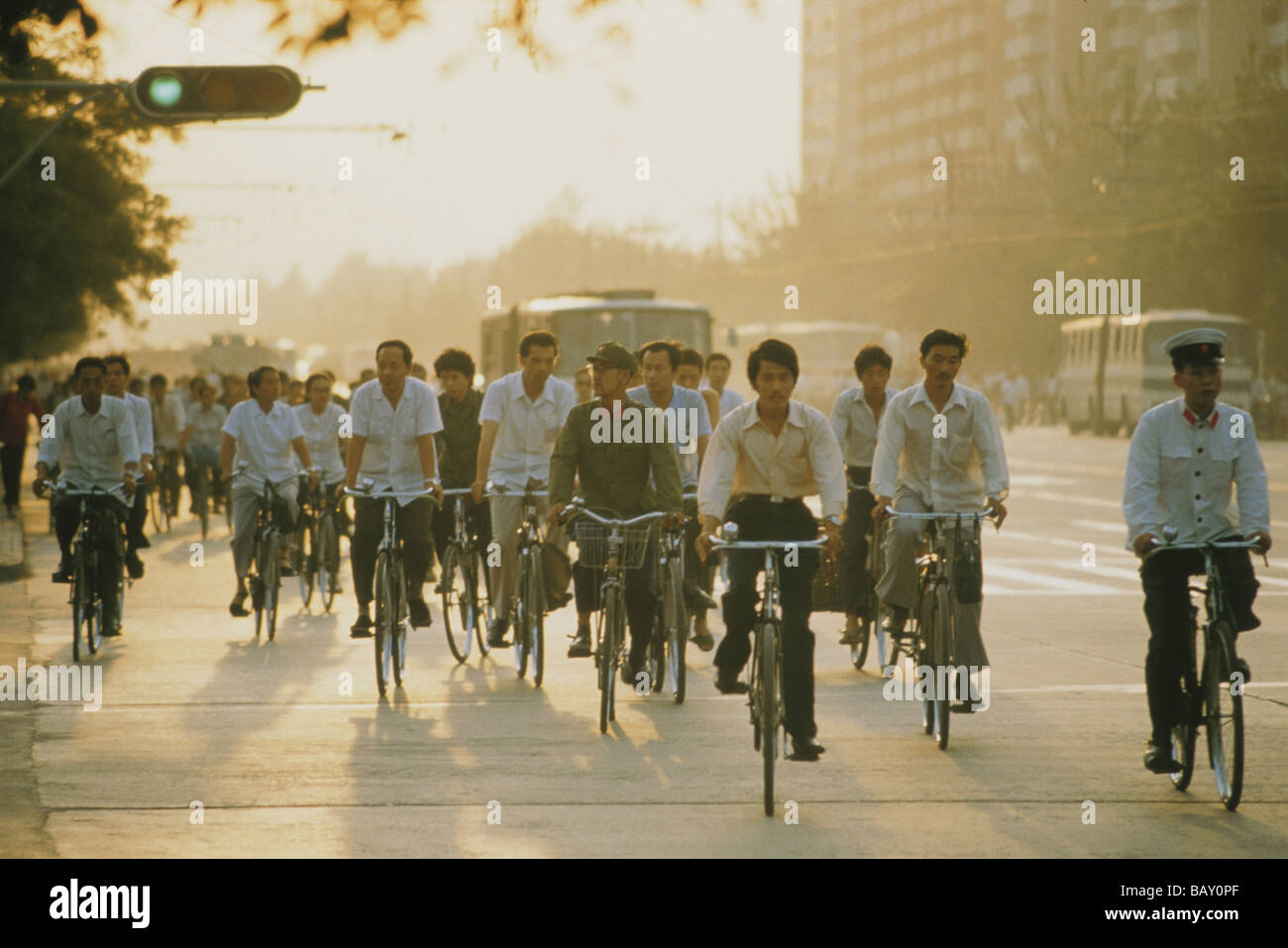 Les motards, Beijing, Chine Banque D'Images