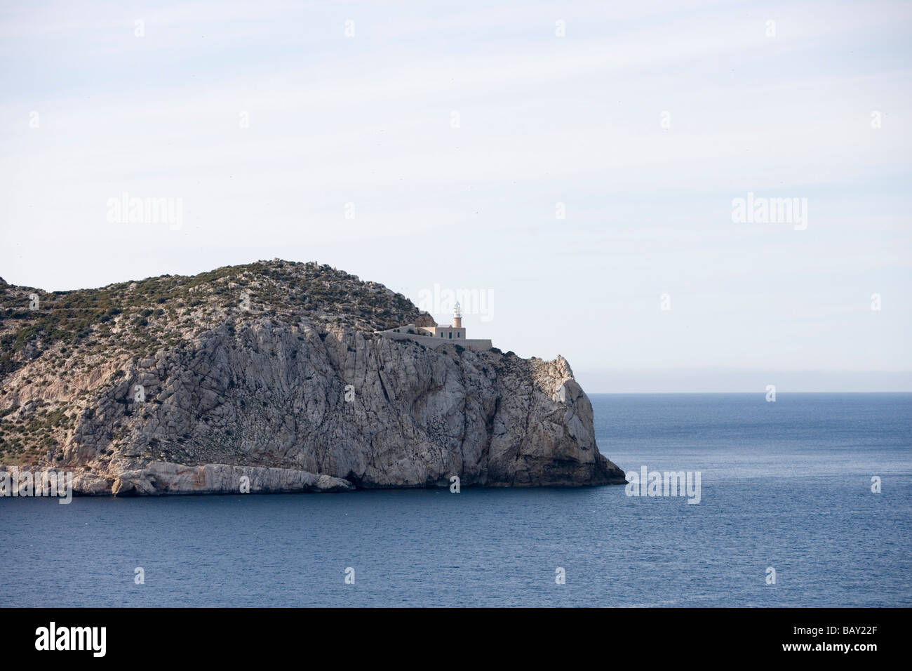 Le phare sur l'île de Sa Dragonera, Sant Elm, Majorque, Îles Baléares, Espagne Banque D'Images