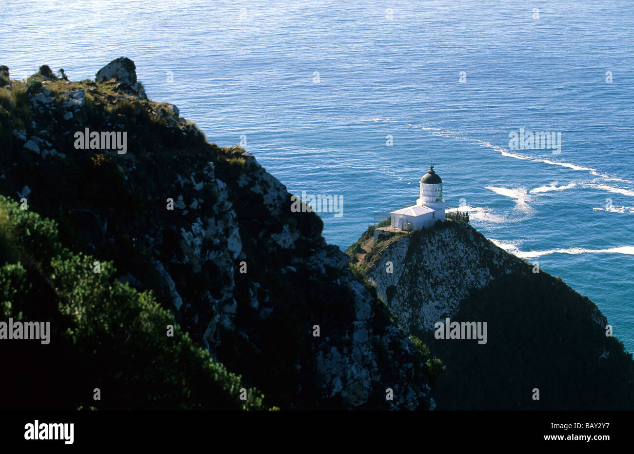 Phare de Nugget Point, Catlin coast, Nouvelle-Zélande Banque D'Images