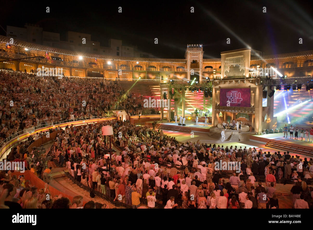 Grande Finale à Wetten, dass... La production de la télévision allemande, Palma Plaza de Toros arène, Palma, Majorque, Îles Baléares, Spa Banque D'Images