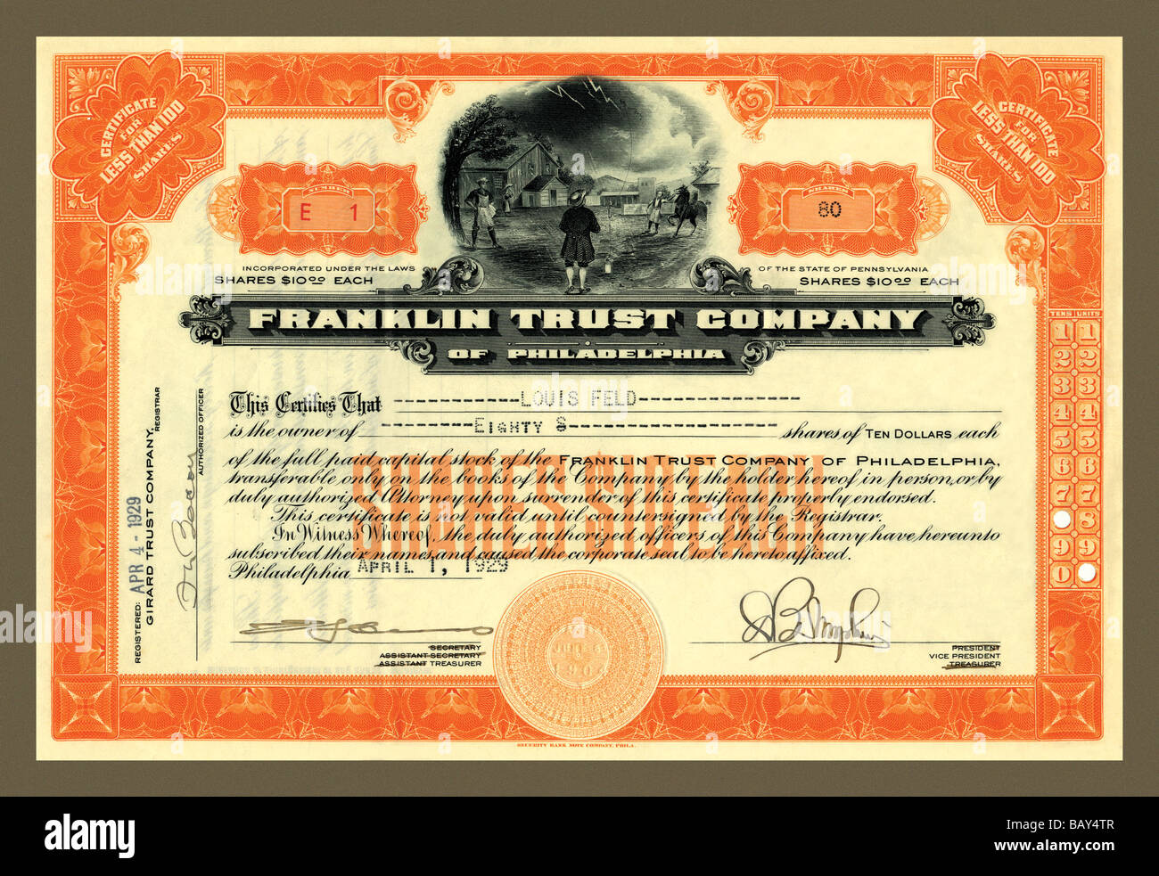 Franklin Trust Company # 1 Banque D'Images