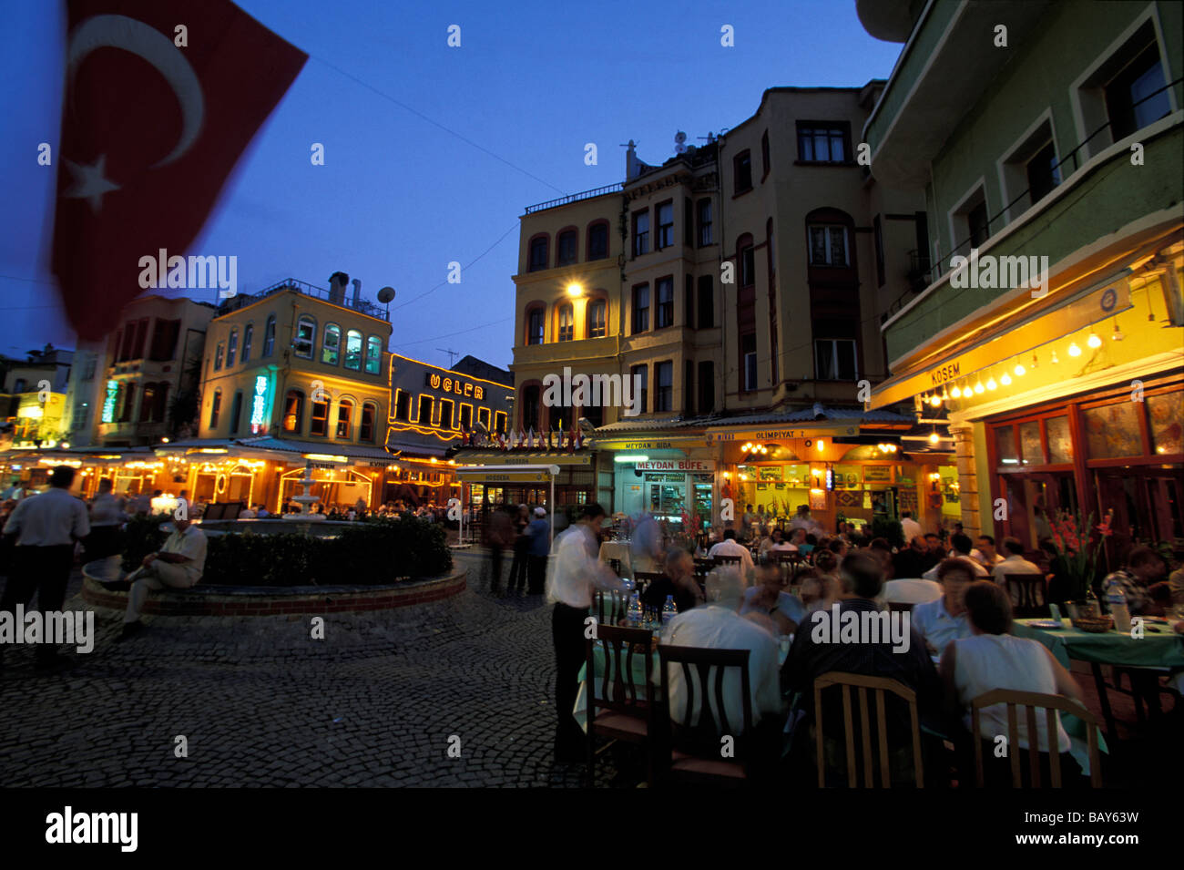 Restaurants de poisson, de Kumkapi, Istanbul, Turquie Banque D'Images