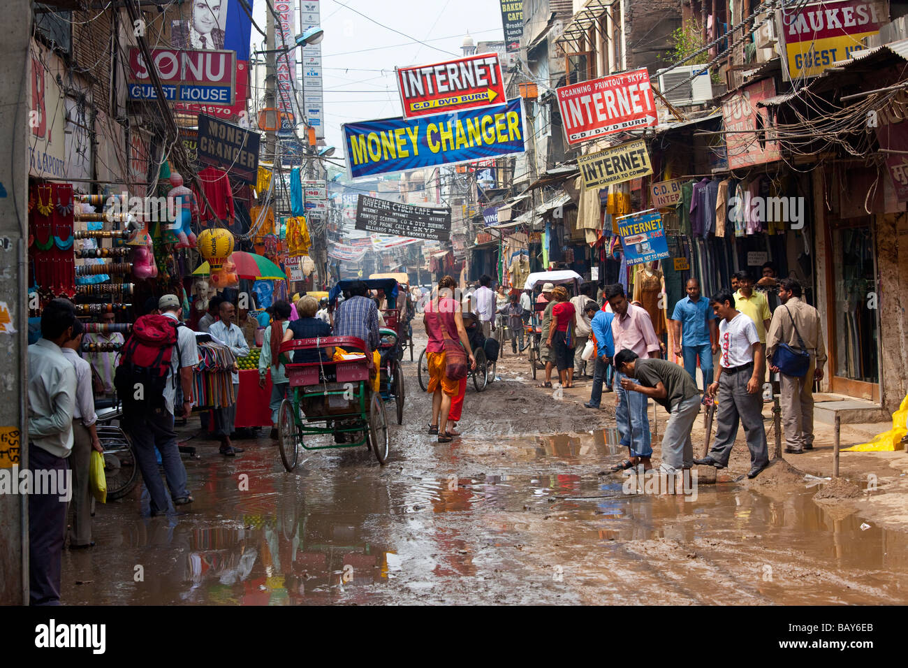 Main Bazaar Paharganj New Delhi en Inde Banque D'Images