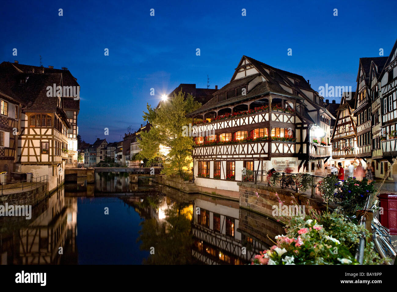 Restaurant Maison de tanneurs, Petite France, Strasbourg, Alsace, France Banque D'Images