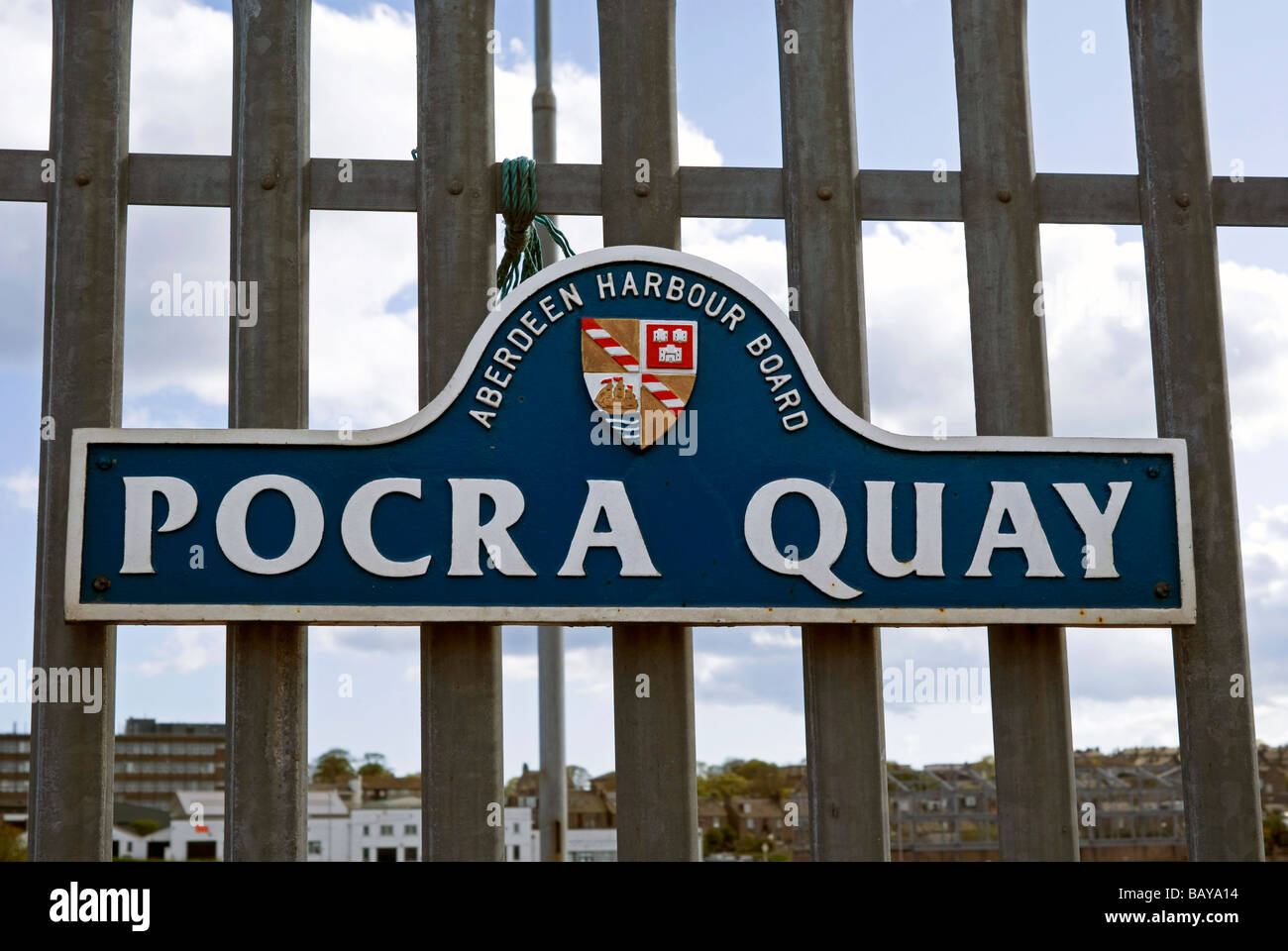Pocra Quay signe, dans le port, Aberdeen, Écosse Banque D'Images
