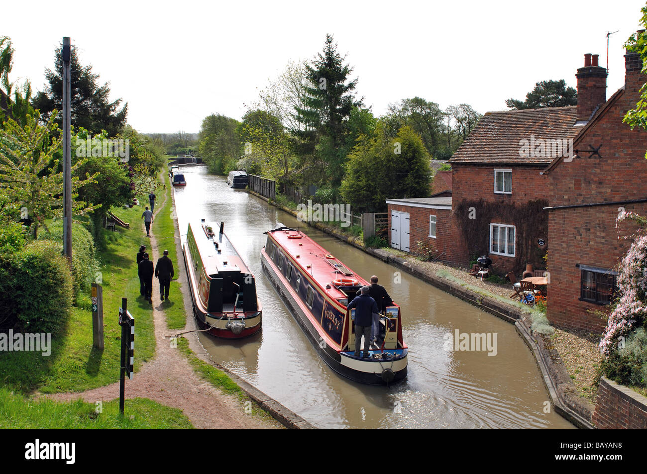 Grand Union Canal de Fosse Road Bridge, Warwickshire, England, UK Banque D'Images