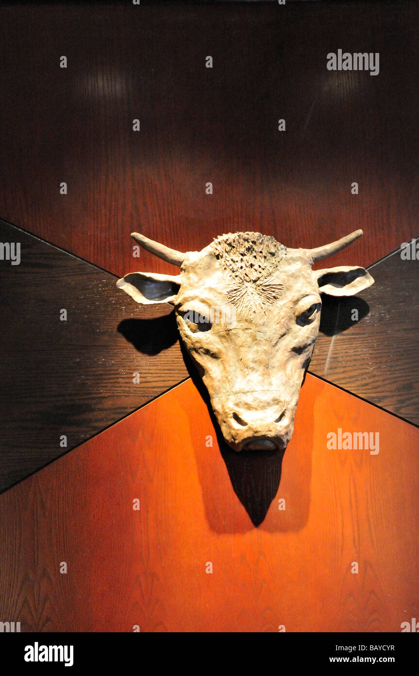 Sculpture murale Skirvin, un crâne de vache, qui est dans la Banque D'Images