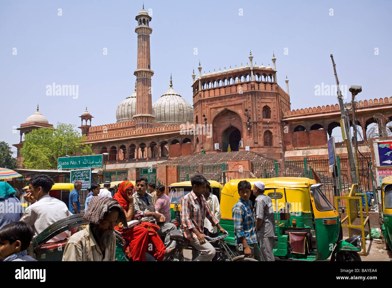 La mosquée Jama Masjid. La vieille ville de Delhi. L'Inde Banque D'Images