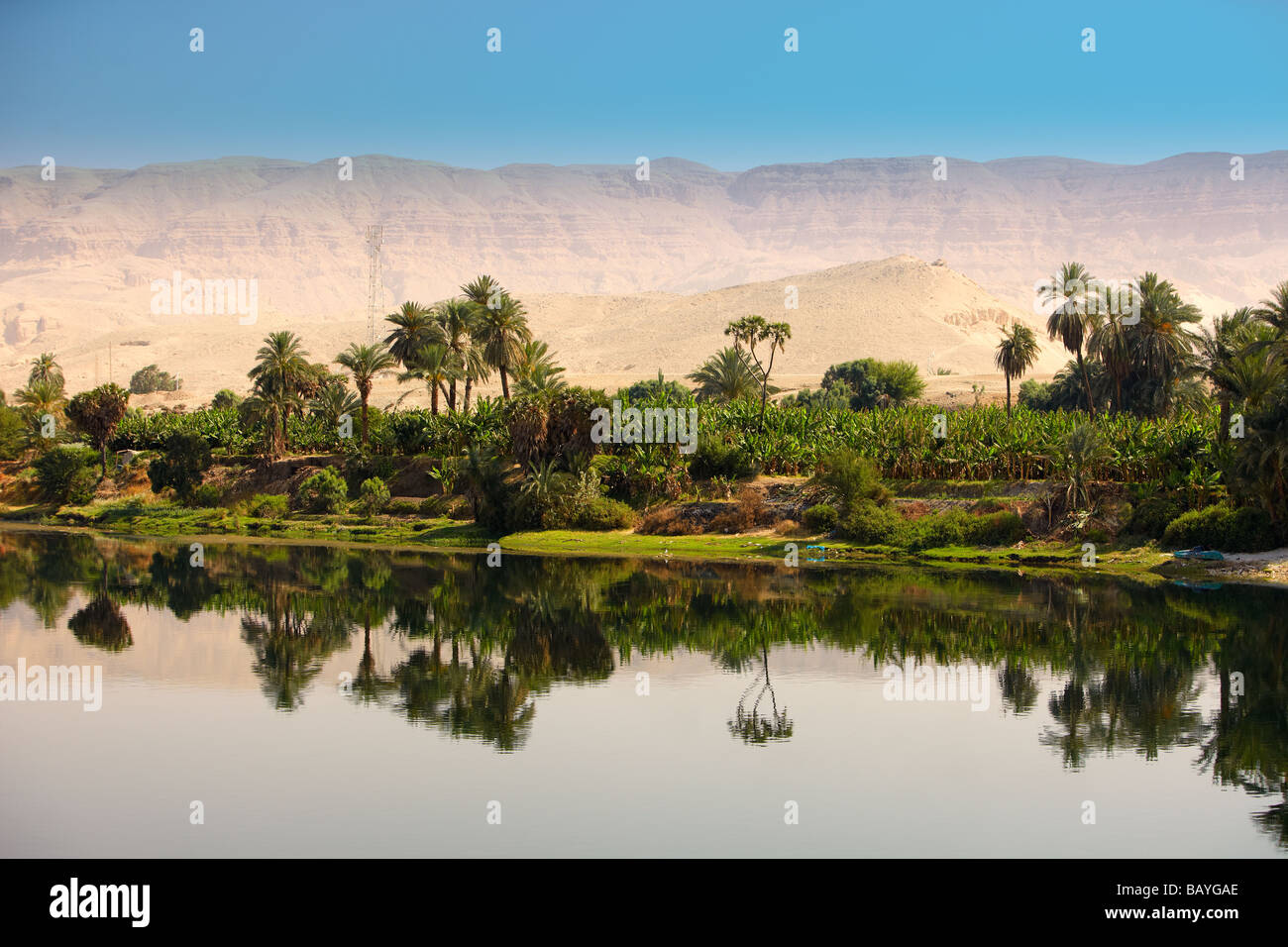Rives du Nil, Louxor, Egypte Banque D'Images