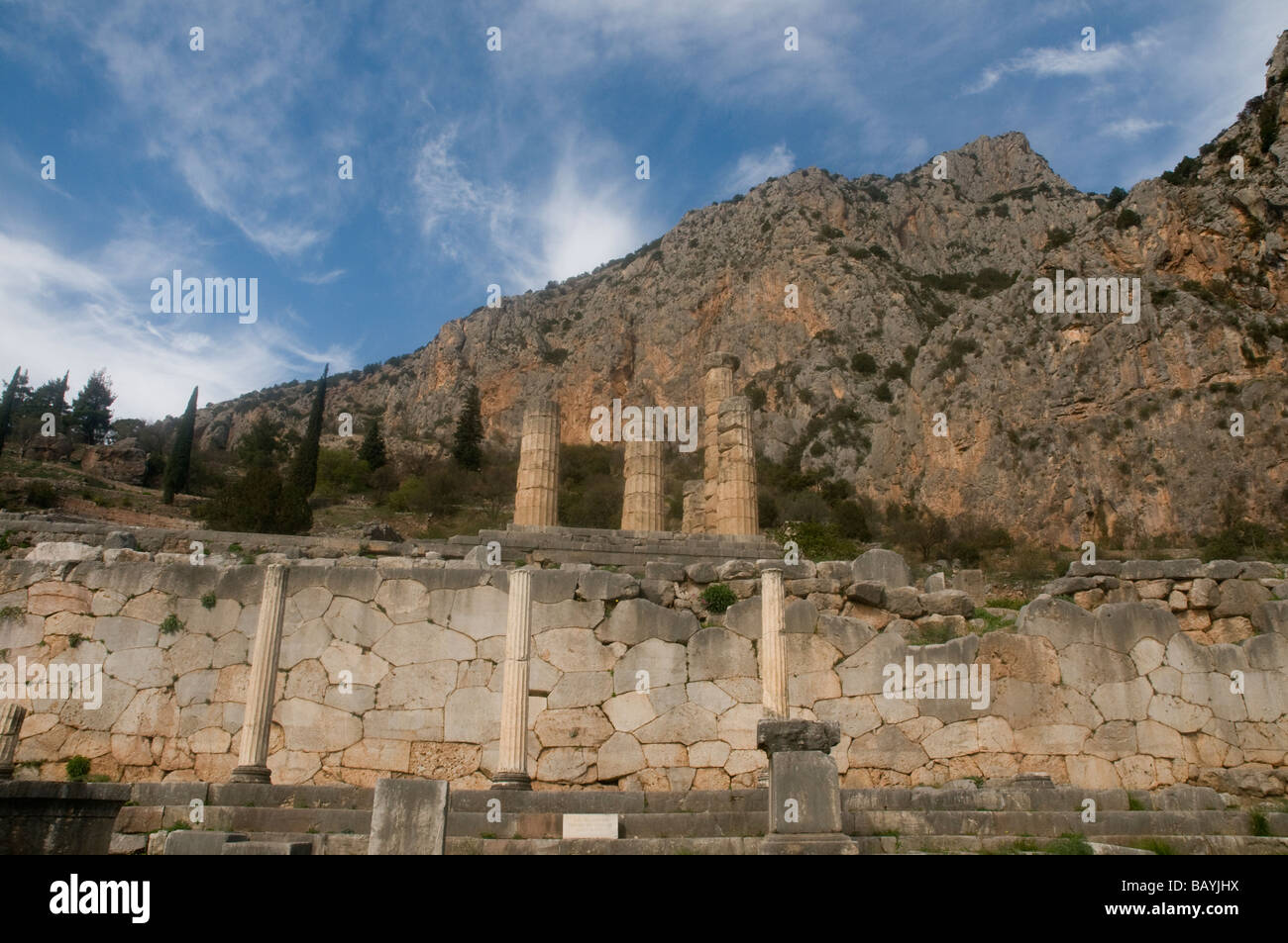Site du Temple d'Apollon, Delphi, Grèce Banque D'Images
