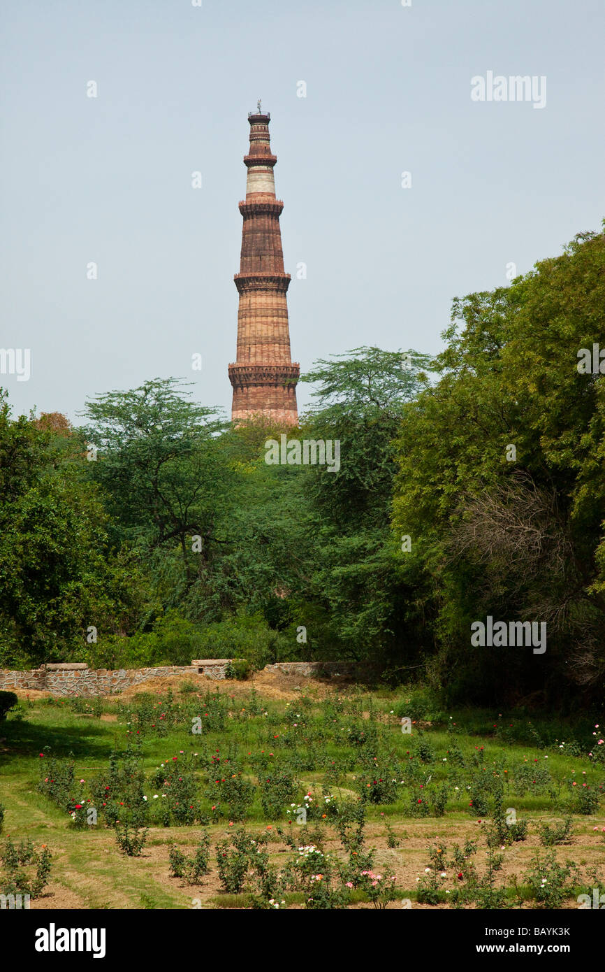 Qutb Minar à Delhi Inde Banque D'Images