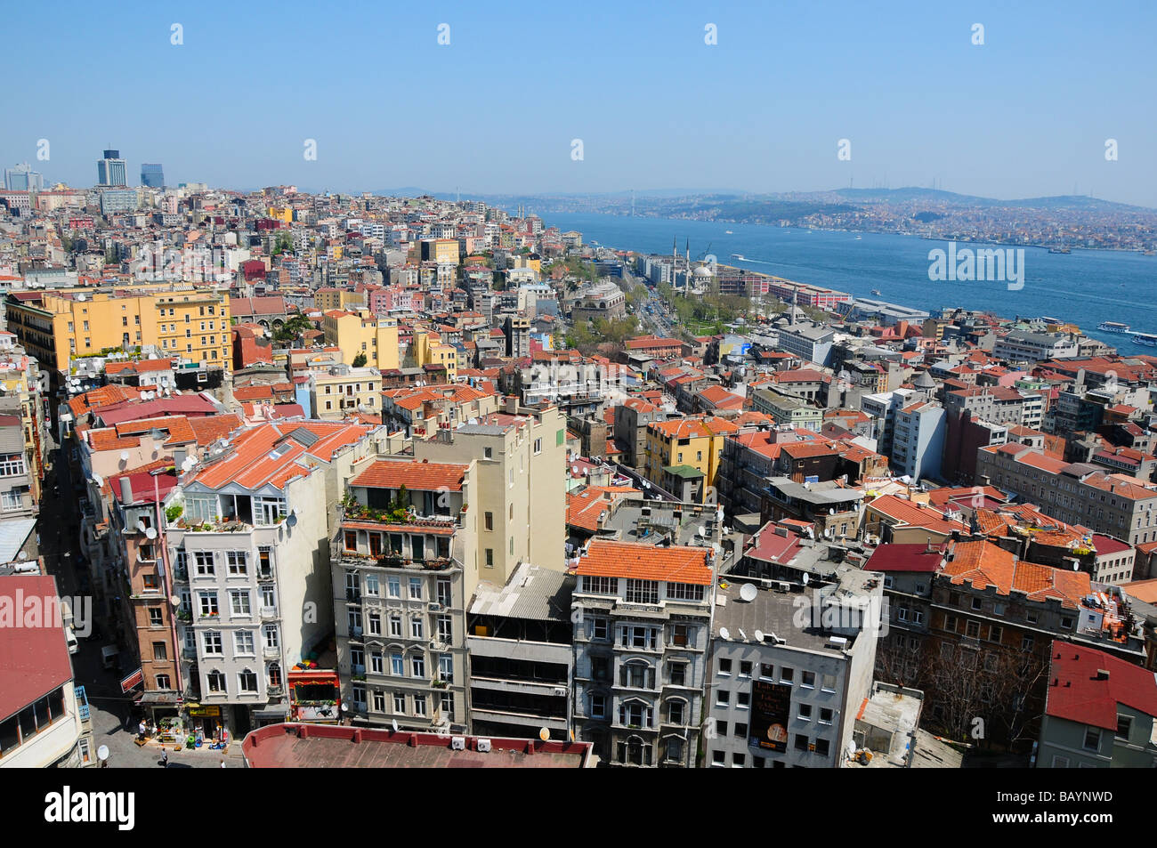 Vue depuis la tour de Galata, Istanbul, Turquie Banque D'Images