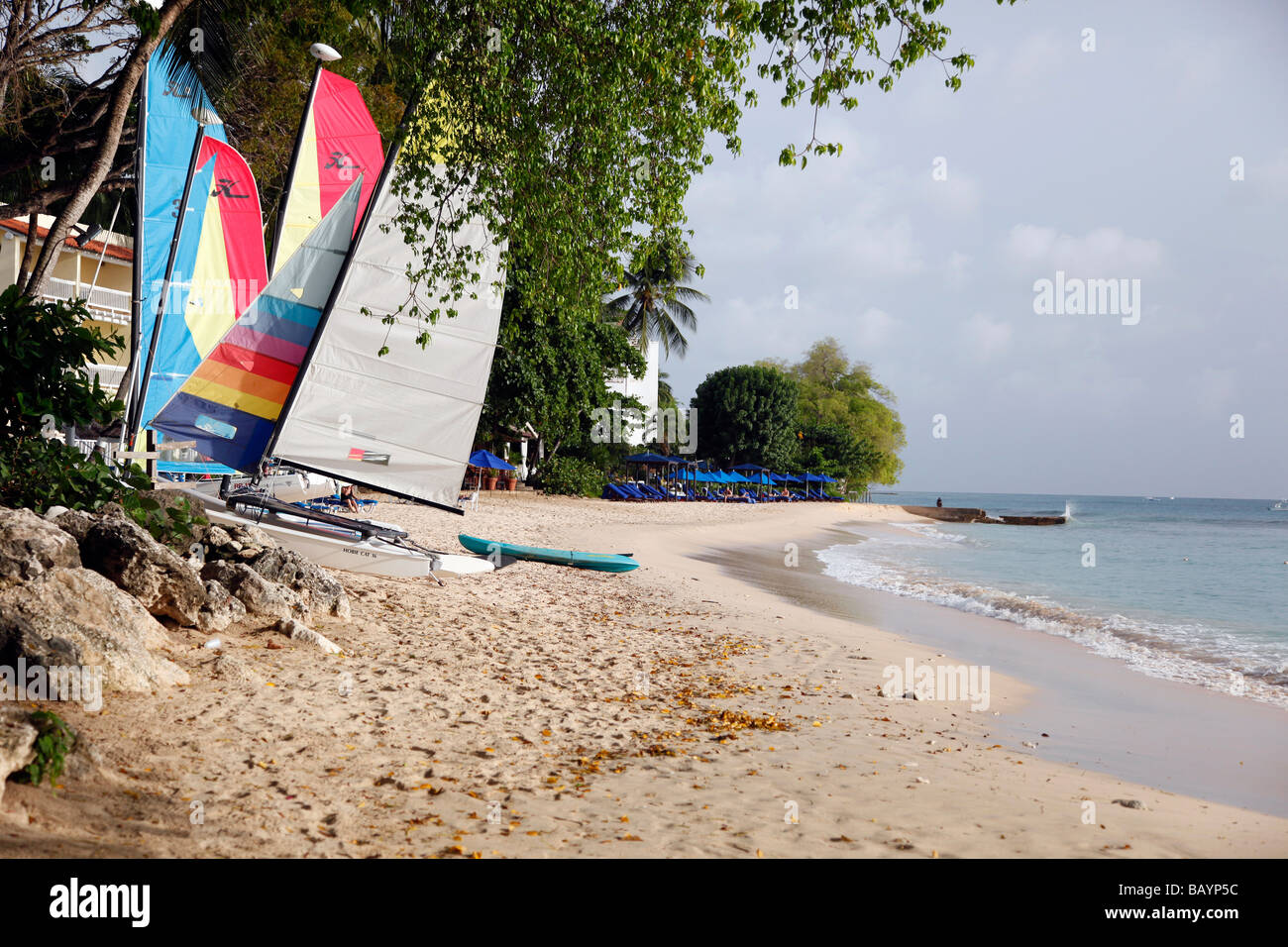 La Barbade Plage St James Banque D'Images