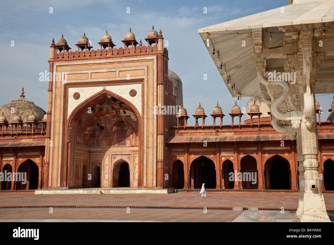Le cheikh Salim Chishti tombe à l'intérieur de la Jama Masjid de Fatehpur Sikri Inde Banque D'Images