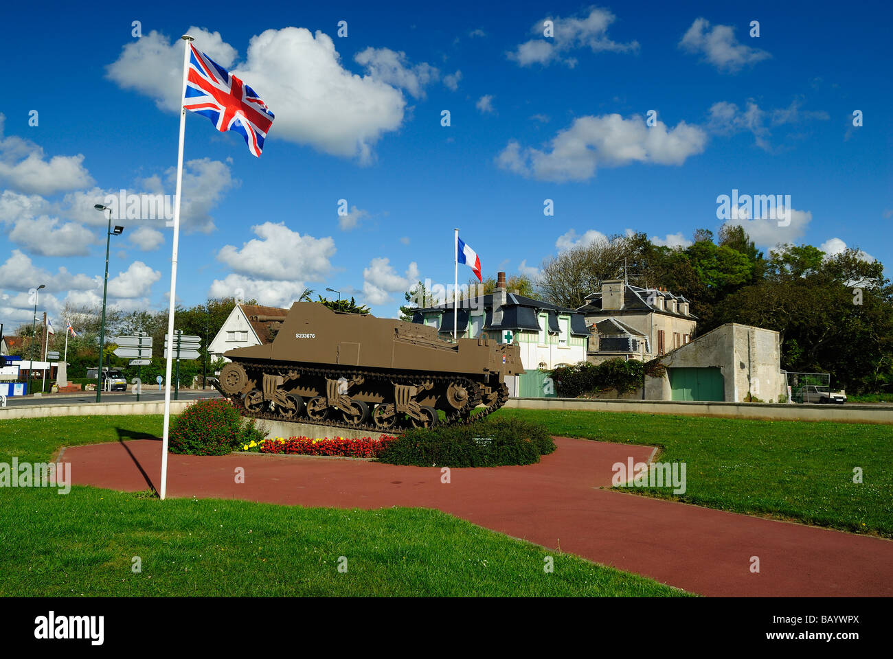 Un canon automoteur Sexton près de Gold Beach, Normandie Banque D'Images