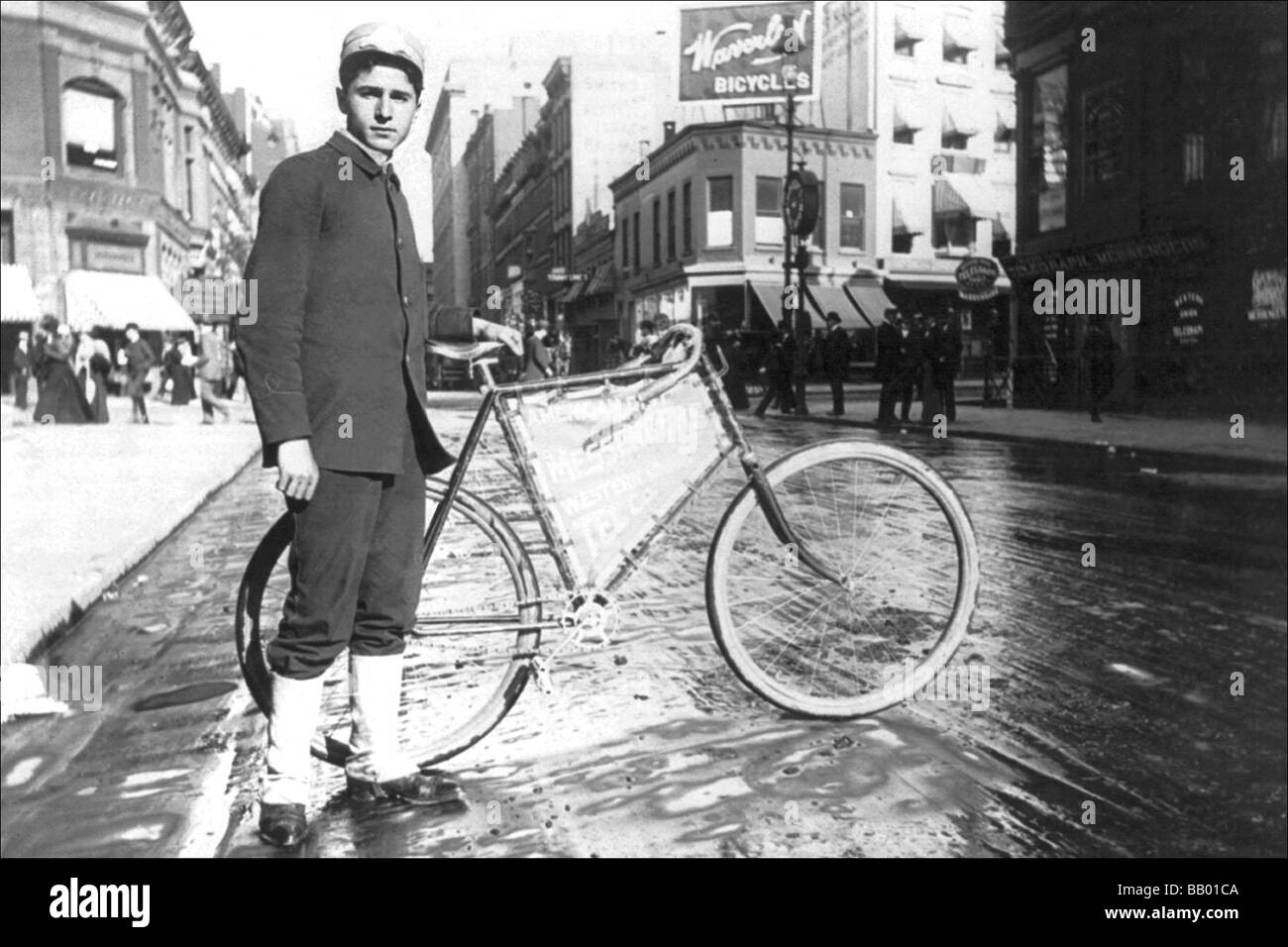 New York City Bike Messenger Banque D'Images