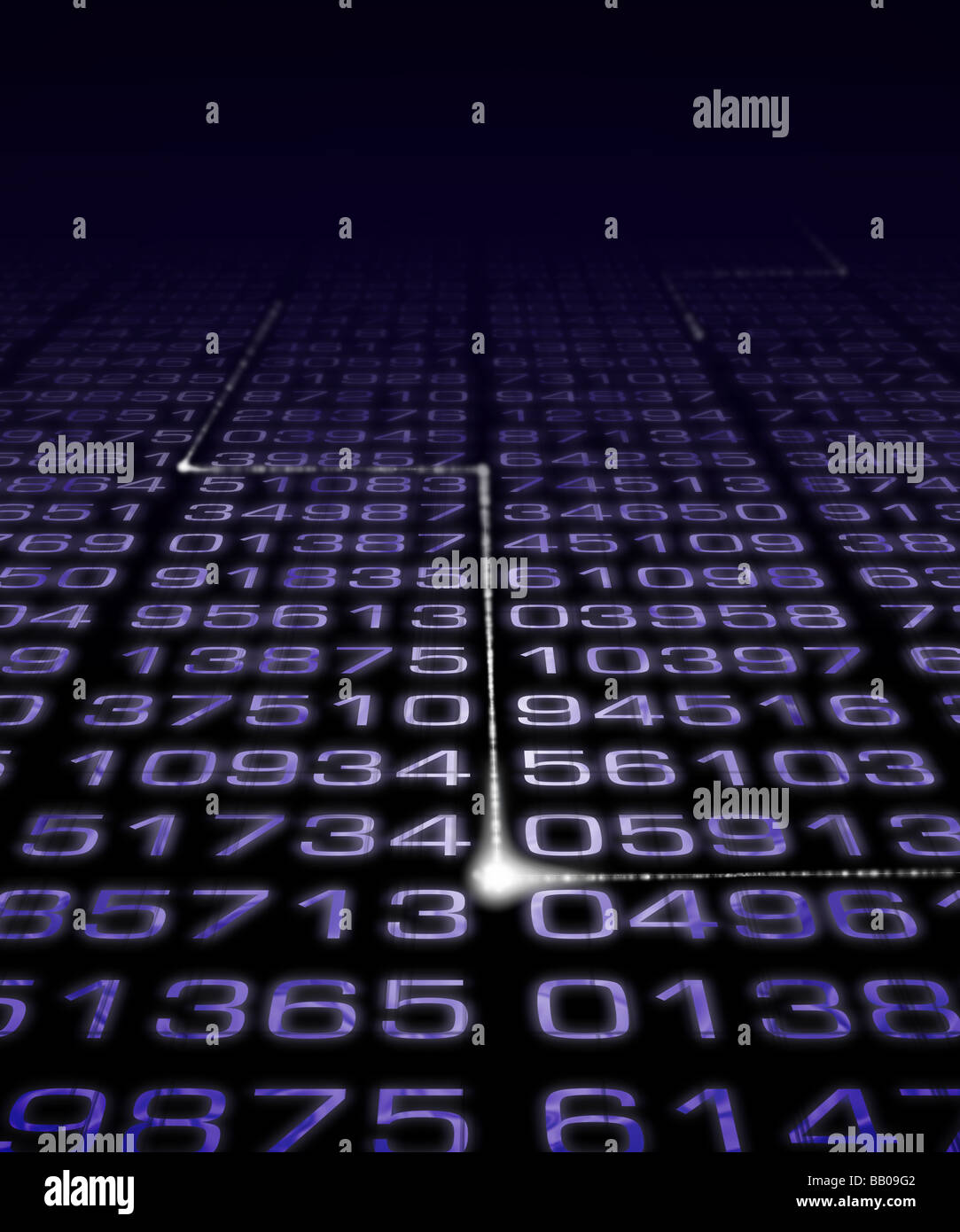 Numéro numérique matrix avec impulsion électronique. Banque D'Images