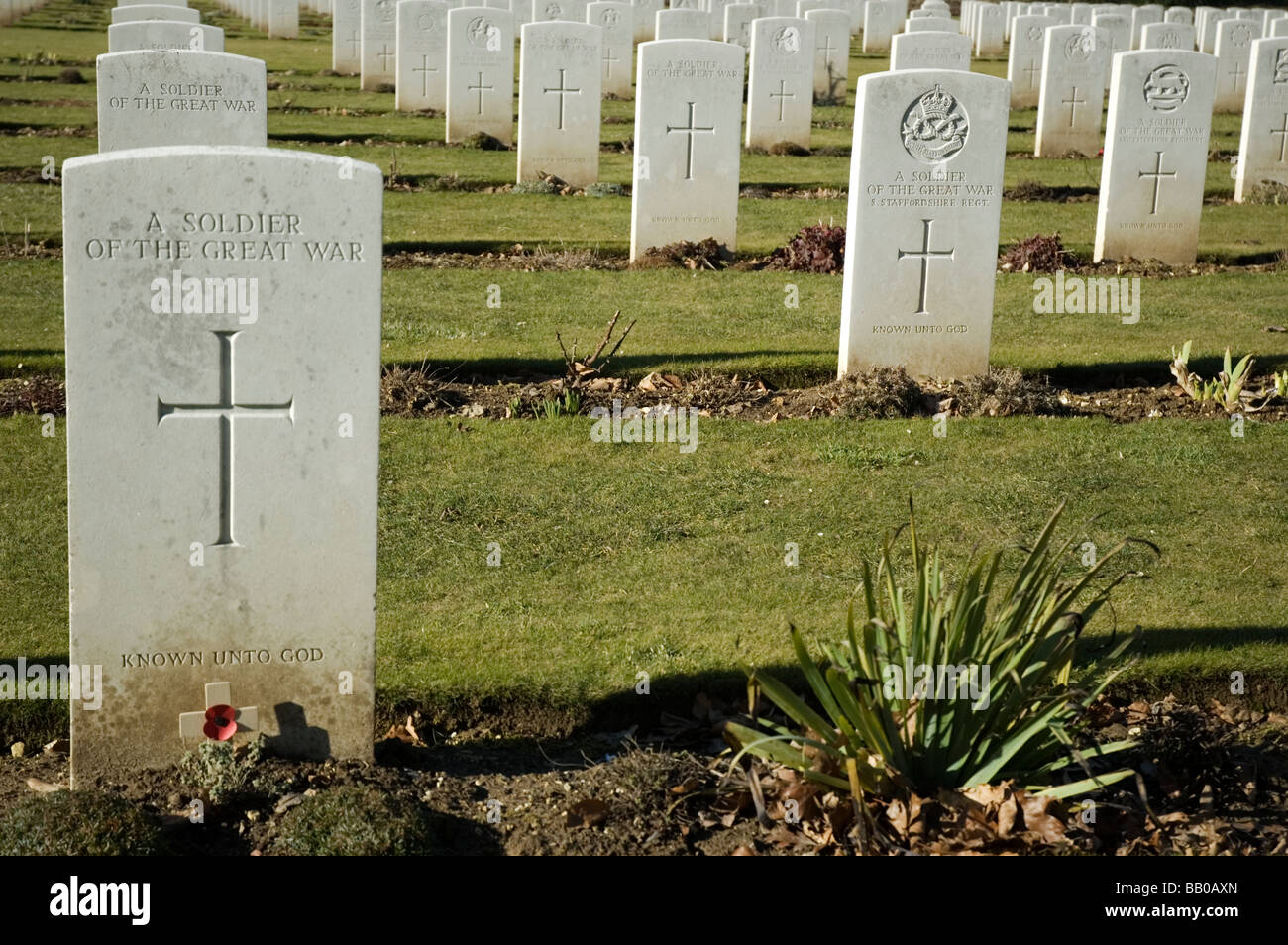 Tombe d'un soldat inconnu de la Première Guerre mondiale, Thiepval, le nord de la France. Banque D'Images