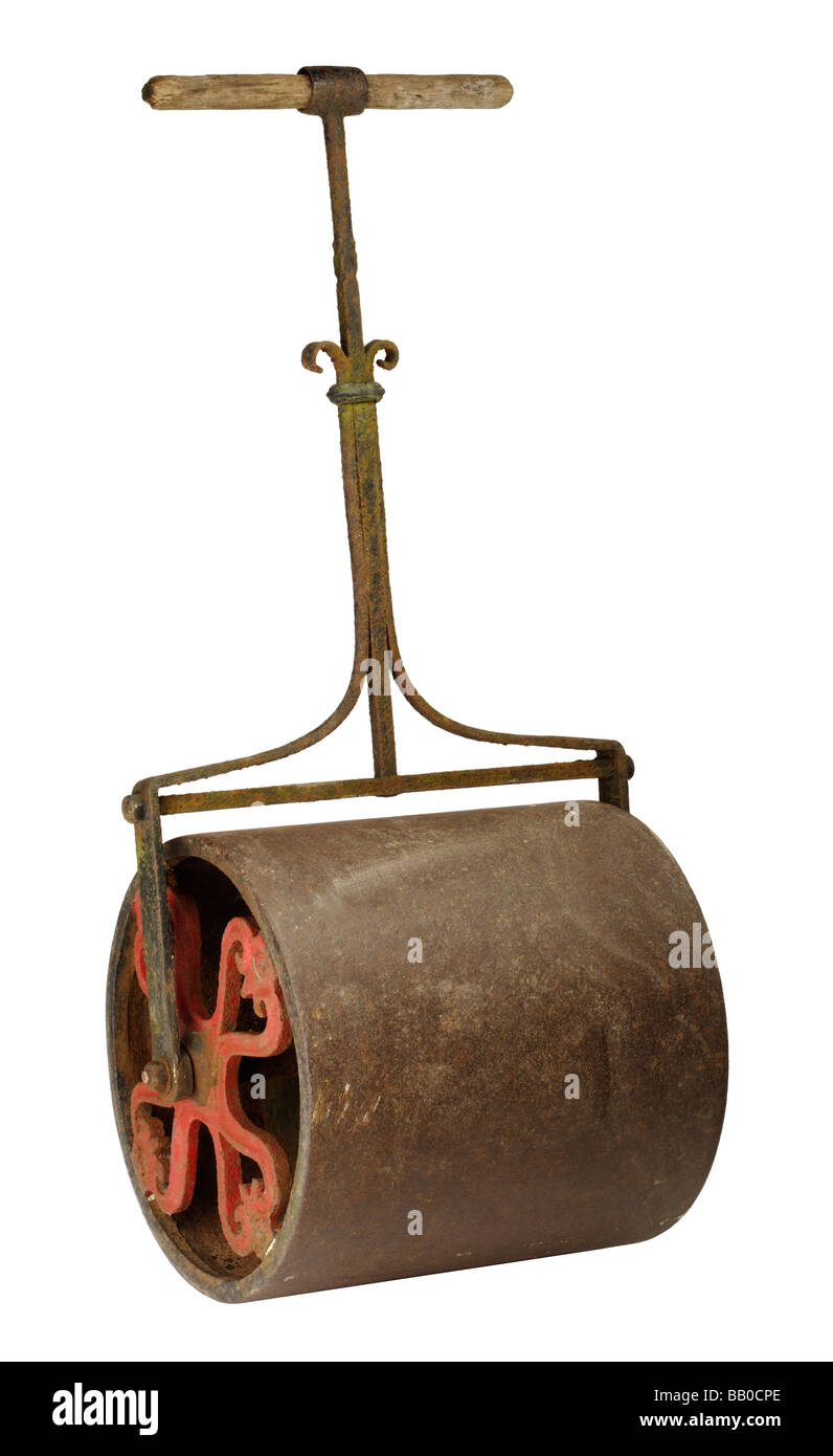 Rouleau de jardin ancien en fer Banque de photographies et d’images à