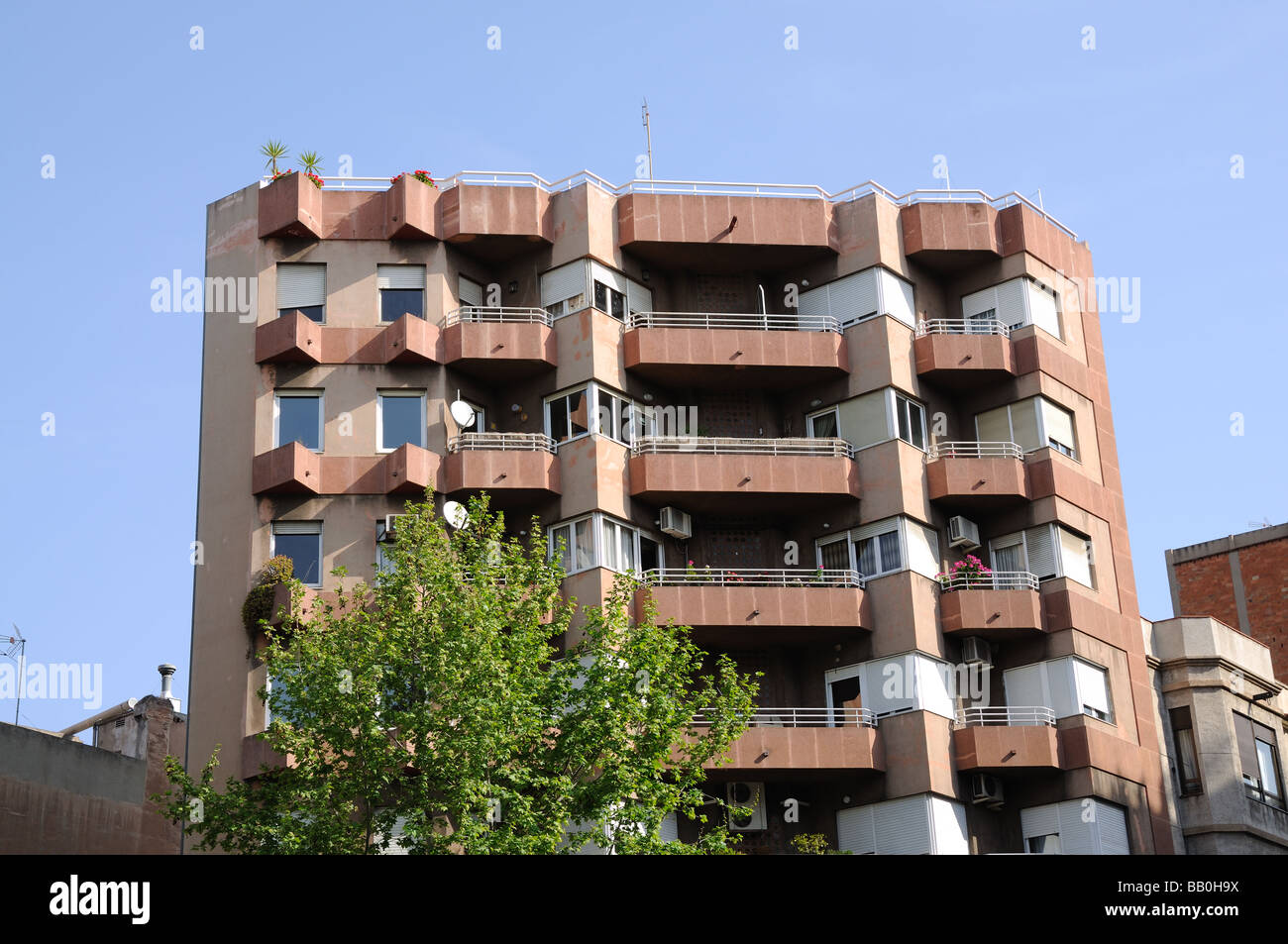 Immeuble résidentiel dans la ville de Barcelone, Espagne Banque D'Images
