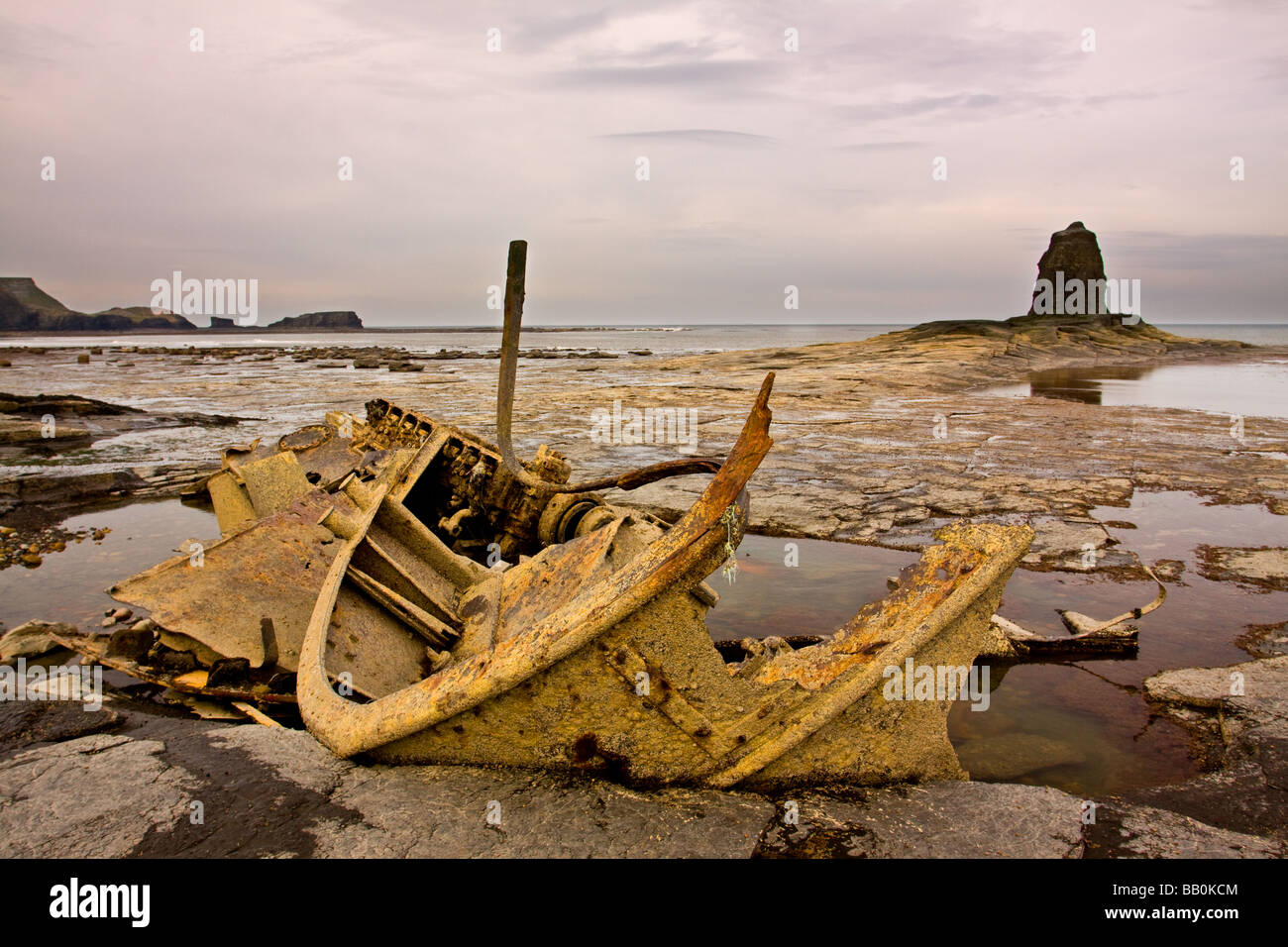 Saltwick Shipwreck Banque D'Images