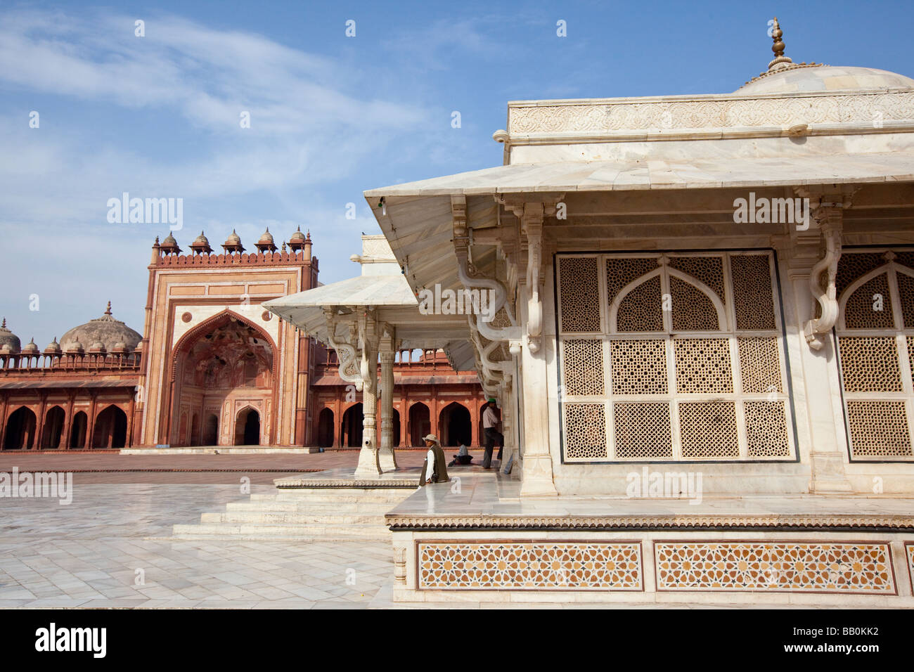 Le cheikh Salim Chishti tombe à l'intérieur de la Jama Masjid de Fatehpur Sikri Inde Banque D'Images