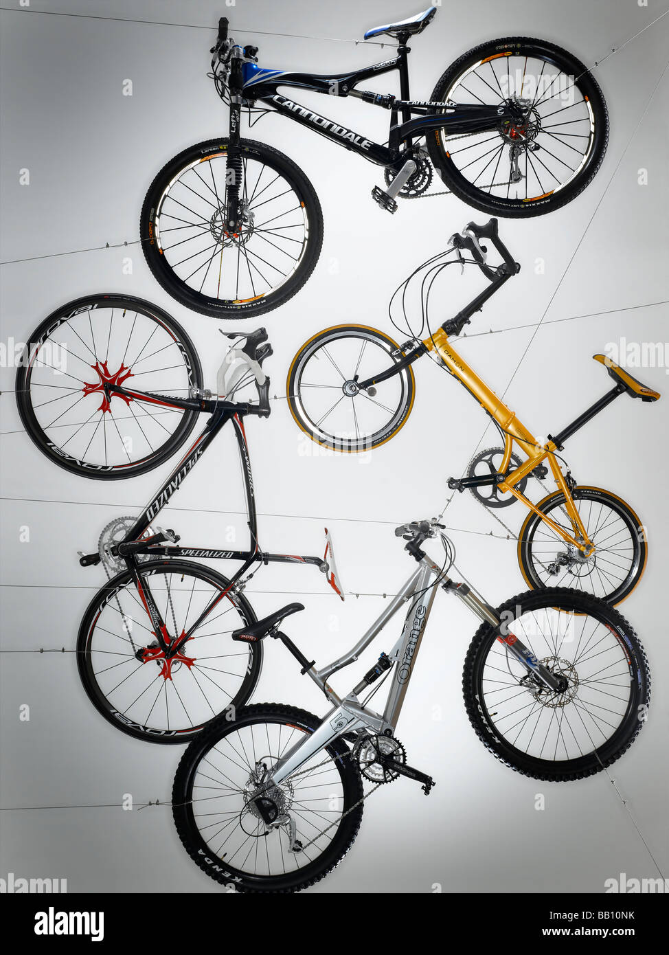 Des vélos suspendus Banque D'Images