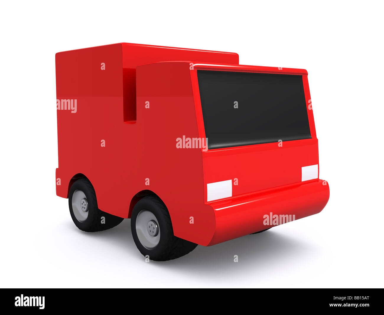 Seule voiture rouge 3D Banque D'Images