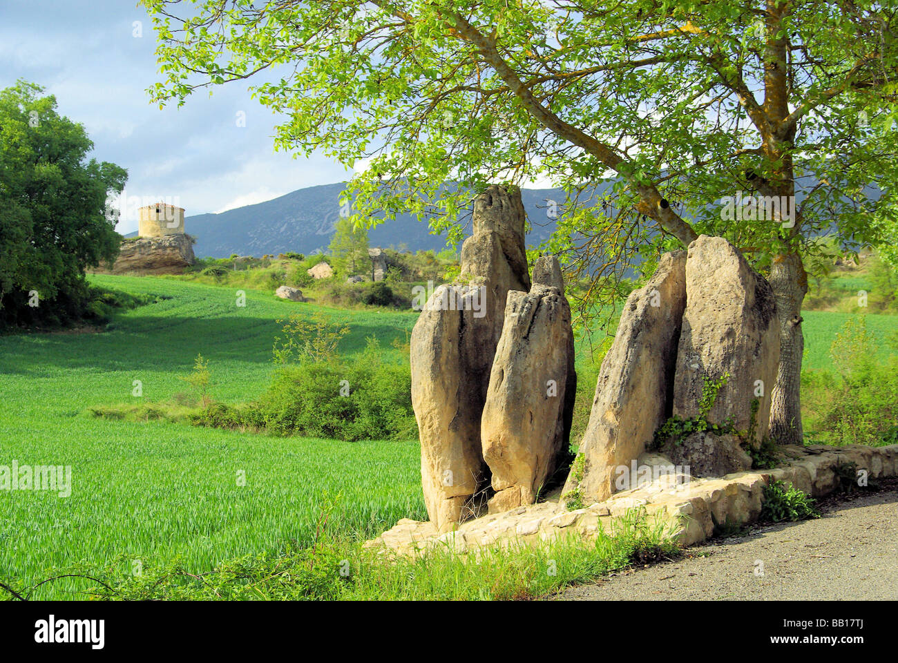 Mijaraluenga Menhir 01 Banque D'Images