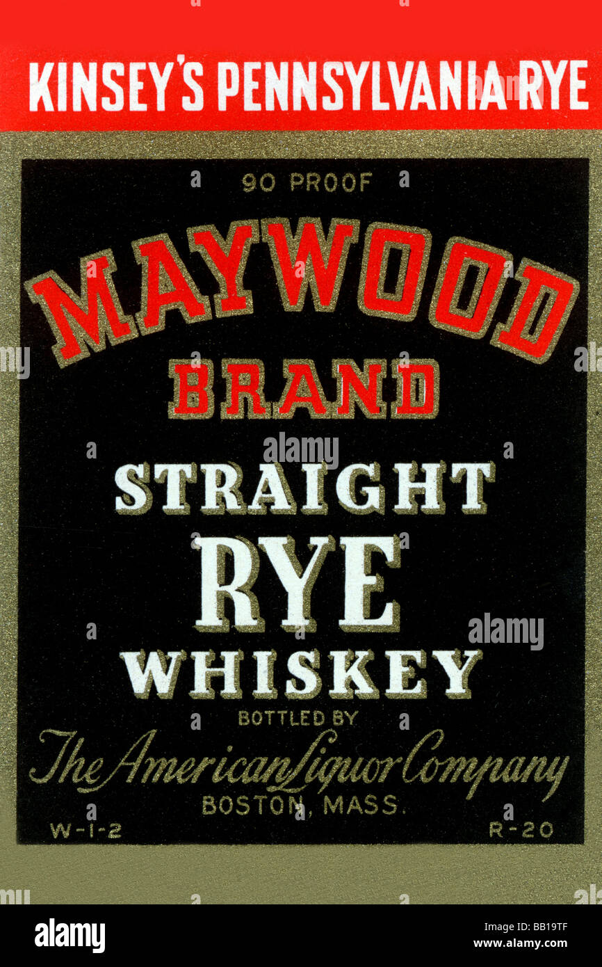 Droit de marque Maywood Rye Whiskey Banque D'Images