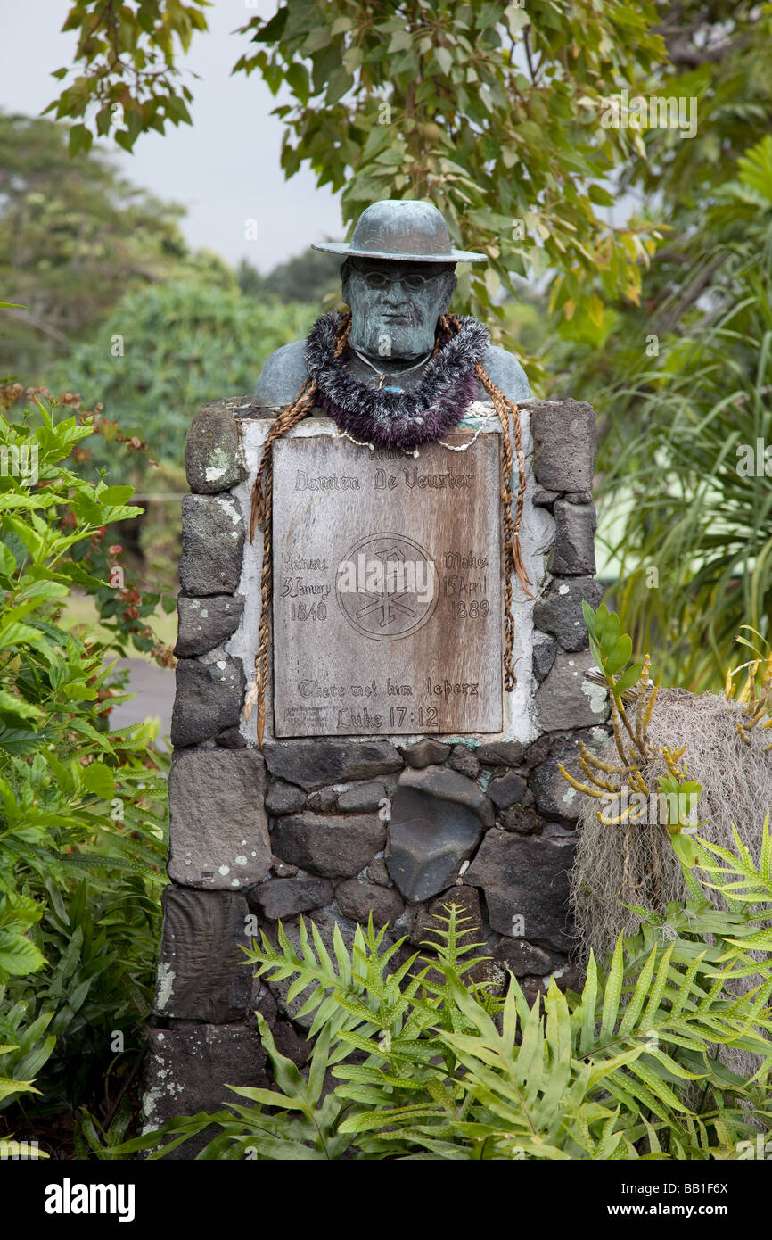 Le Père Damien statue Banque D'Images