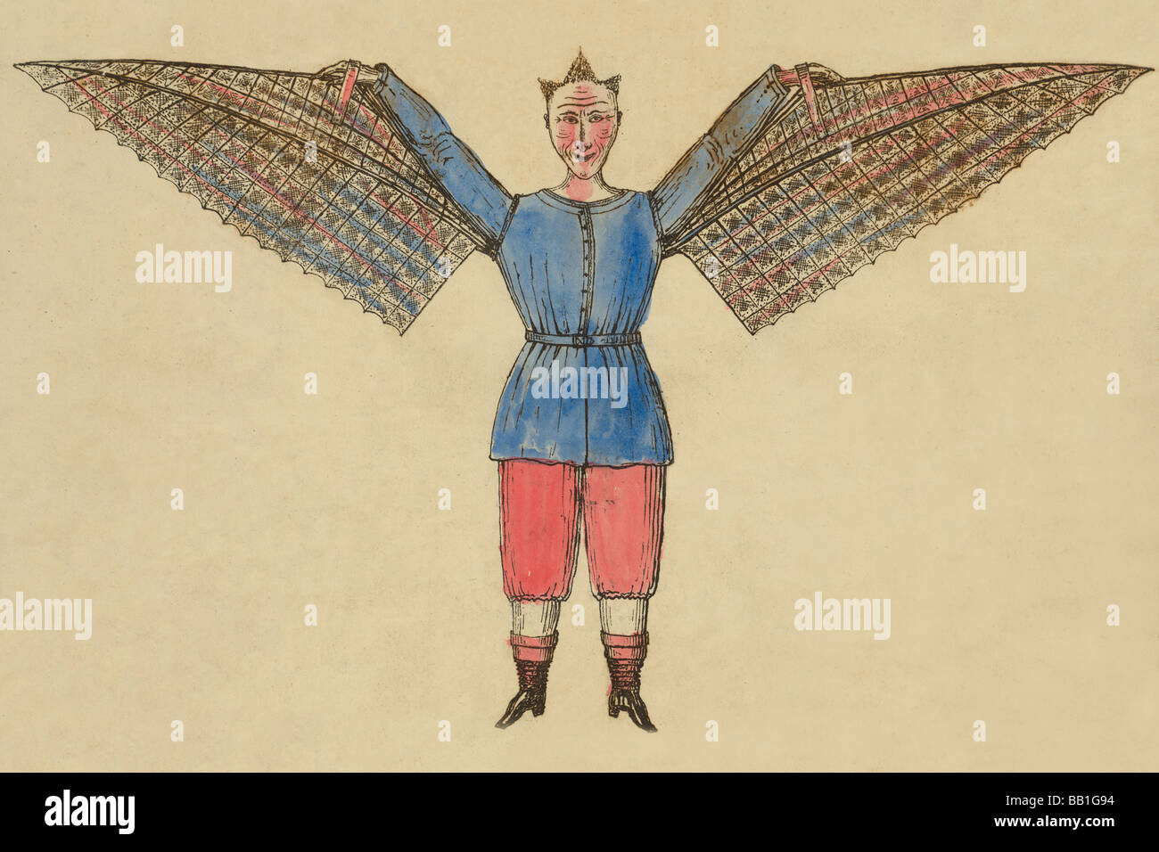 Homme avec des ailes Banque D'Images