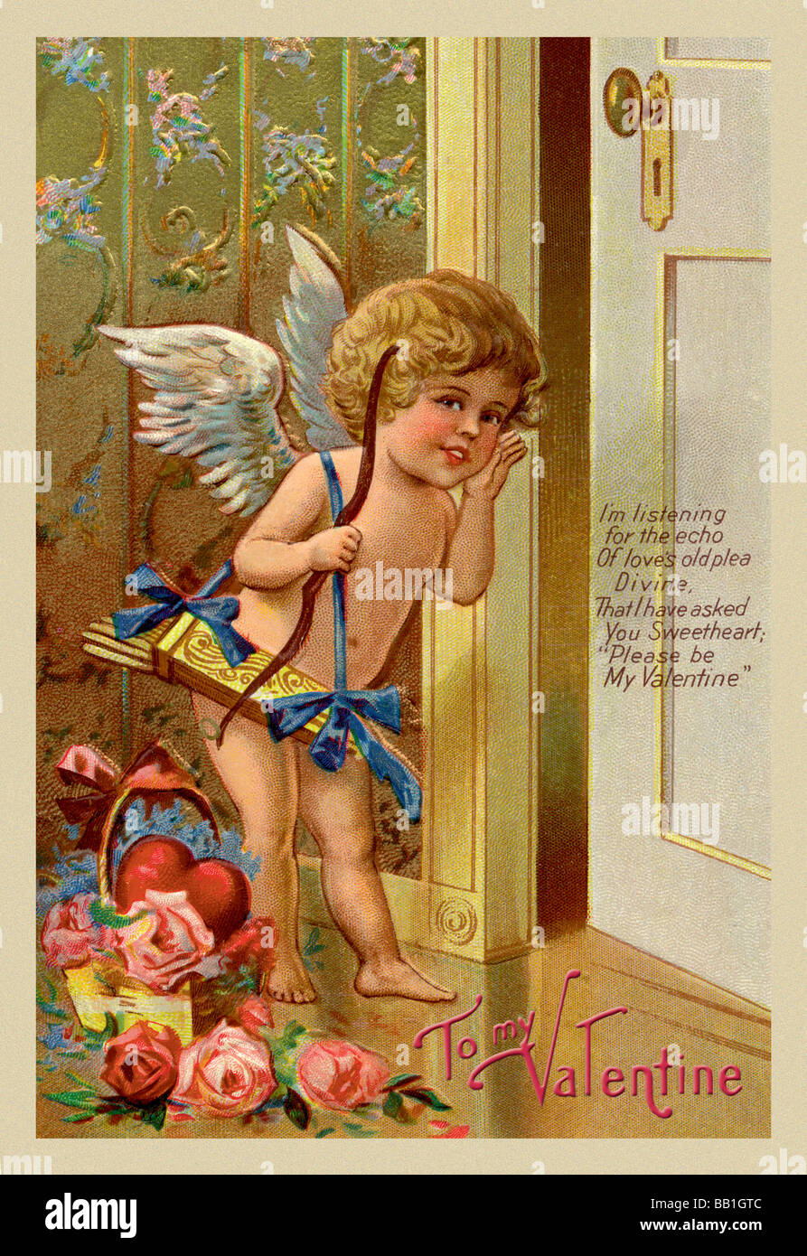 Cupidon - à ma Valentine Banque D'Images