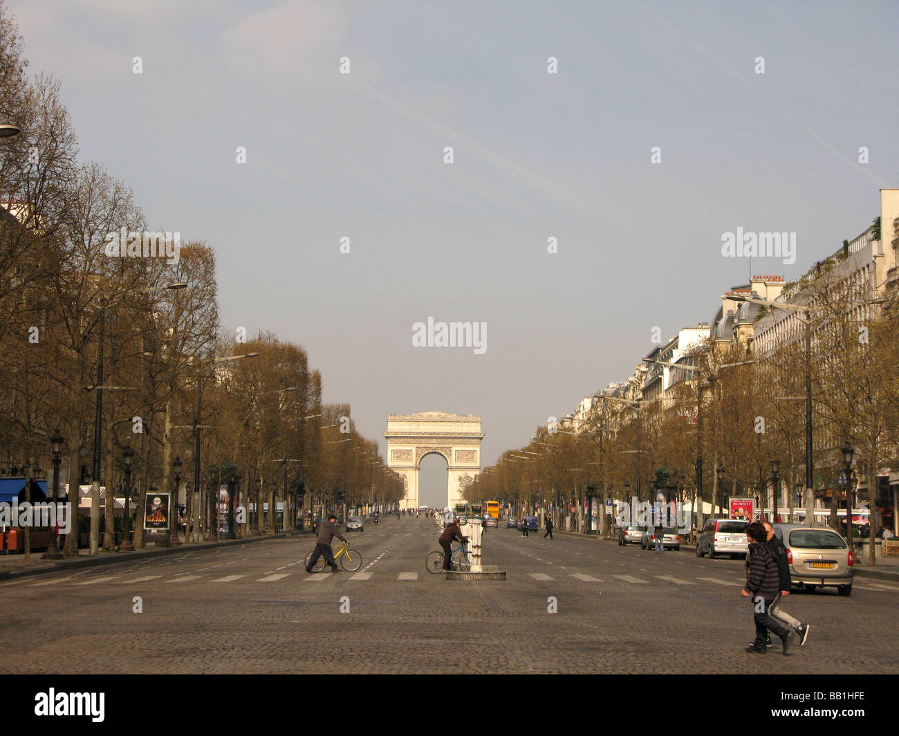 Arc de Triomphe Les Champs Elysées Banque D'Images